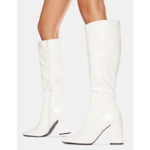 Public Desire White Gogo Boots